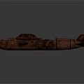 Vintage Red Submarine With Rustic Surface Design As Unique Watercraft