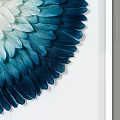 Two Circular Feather Texture Wall Art With Blue Pink Gradient In White Frames