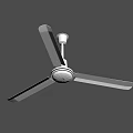 White Ceiling Fan Kitchen Appliance With Three Blades And Modern Design 3d model