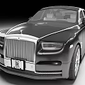 Black Rolls Royce Luxury Sedan Featuring Iconic Grille and Elegant Front Design 3D Render 3d model