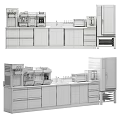 Elegant Modern Kitchen Interior Featuring Stainless Steel Cabinets And Appliances