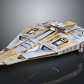Futuristic Aerospace Spaceship Design With Metallic Surface And Detailed Structure