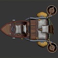 Boat Small Wooden Boat Fishing Boat Speedboat 3d model