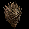 Unique Bronze Spiked Helmet Featuring Intricate Hollowed Patterns And Decorative Edges