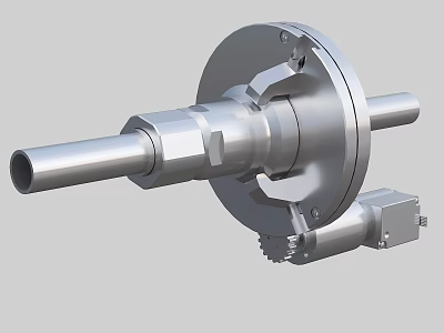 Precision Metal Industrial Equipment With Cylindrical Shaft Flange And Motor Component 3d model
