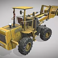 Heavy Duty Yellow Loader Vehicle With Big Tires And Front Bucket