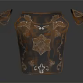 Unique Brown Decorative Vessel With Intricate White Floral Patterns And Curved Edges