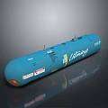 Blue Cylindrical Weapon Equipment With Lithium Label And SABIC Branding Features