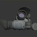 Vintage Binocular Telescope With Purple Lens Mechanical Knobs And Cylindrical Structure