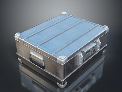 Durable Metal Equipment Case With Hard Shell Carrying Handle Secure Latches And Top Stripe Design 3d model