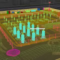 Reinforced Concrete Building Column Components With Installation Of Formwork On Prepared Foundation Of Construction Site