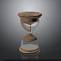Stylish Home Decor Hourglass With Brown Wooden Top Base And Clear Glass Container For Timekeeping