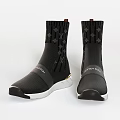 Black Knit Socks Shoes With Star Patterns Louis Vuitton Logo And White Soles