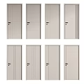 Modern Interior Hinged Doors With Various Panel Designs And Light Tones 3d model