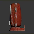 Vintage Red Device With Transparent Window And Label On Black Background