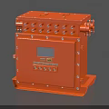 Orange Industrial Control Box With Multiple Ports Control Buttons And Display Screen 3d model