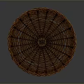 Brown Woven Storage Basket With Round Shape And Handcrafted Textured Design