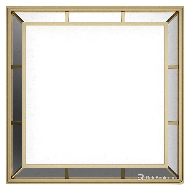 Luxury Gold Framed Mirror For Modern Home Decor And Interior Design 3d model 