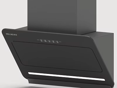 Modern Black Kitchen Range Hood Appliance With Sleek Design And LED Light 3d model