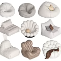 Modern Lazy Sofa Lazy Sofa Combination Single Sofa Combination 3d model