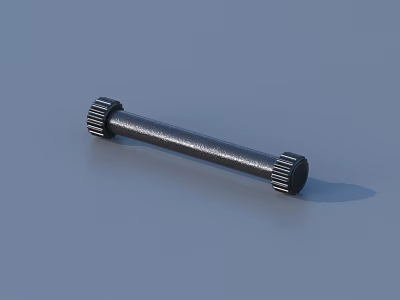 Metal Cylindrical Rod With Gear Ends For Industrial Machinery Parts 3d model