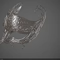 Golden Ornamental Mask Featuring Intricate Floral Patterns And Elaborate Design Details