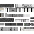 Modern Feature Wall Design Collection With Various Textured Panels And Lines 3d model