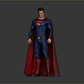 Superman Character In Blue Suit With Red Cape And Chest Symbol