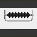 Modern Electric Radiator With Black Fins And Silver Brackets On White Base