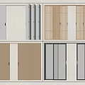 Various Designs of Side Hinged Doors with Wooden Panels White Frames and Vertical Slat Details