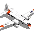 White Passenger Airplane Model Featuring Orange Wings Tail And 3C1E Registration