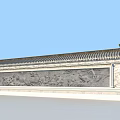 Ancient Chinese Architectural Screen Wall With Elaborate Stone Relief Carvings And Traditional Tile Roof