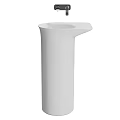 Modern White Pedestal Washbasin With Sleek Design For Bathroom Interior