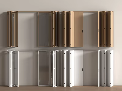 Folding Doors Collection With Diverse Colors And Styles 3d model