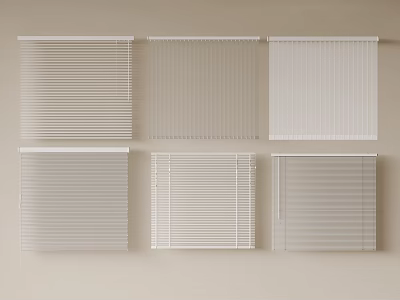 Different Designs of Blinds Showcased on Beige Background for Home Decor 3d model