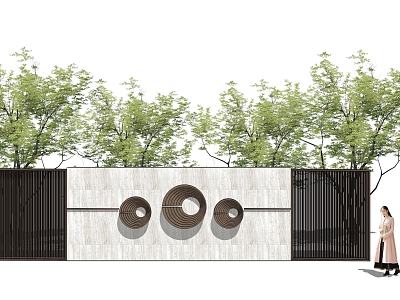 modern landscape wall model