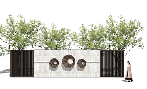 modern landscape wall 3d model