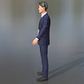 Game and Movie Character in Navy Blue Striped Suit With Arms Outstretched Standing Pose