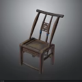 Traditional Wooden Chair With Carved Backrest And Solid Wooden Legs For Home Living