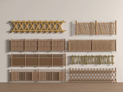 Bamboo Railings With Various Decorative Designs For Outdoor Garden And Home Use 3d model