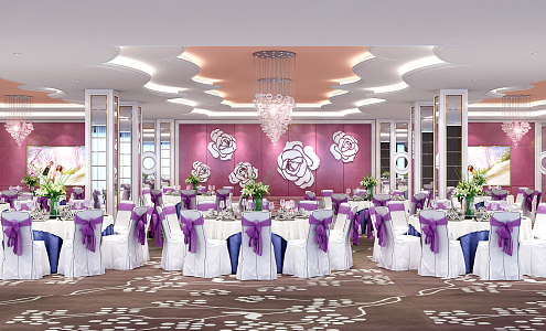 Modern Ballroom Hotel Ballroom 3d model