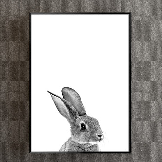 Nordic Animal Painting Rabbit Decorative Painting 3d model