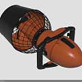 Orange And Black Portable Electric Fan With Protective Mesh Cover And Handle Design