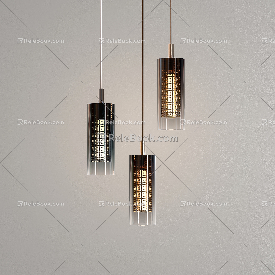 Modern chandelier glass chandelier bedside chandelier 3d model