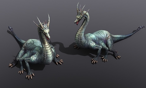 god beast flying dragon dinosaur game character 3d model