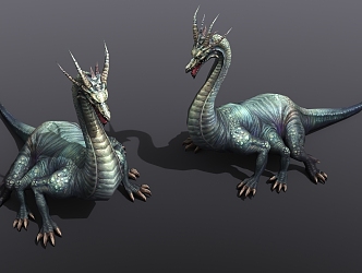 god beast flying dragon dinosaur game character 3d model