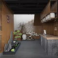 Warm Wooden Restaurant Interior With Dining Tables Chairs Bar Counter And Large Windows