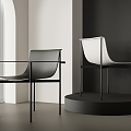 Modern Dining Chair Italian Minimalist Dining Chair Leather Dining Chair 3d model