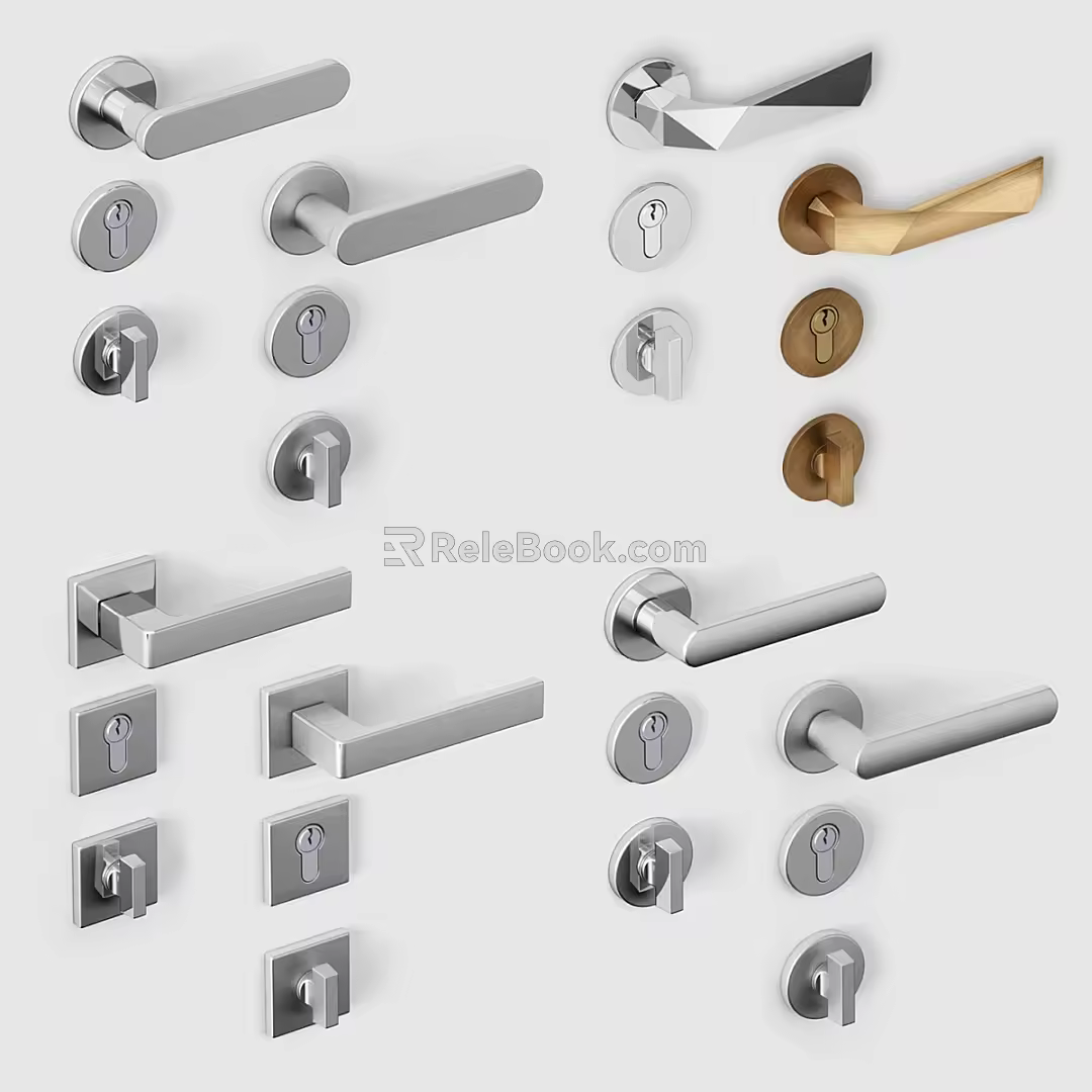 Modern hardware door lock handle lock door handle 3d model