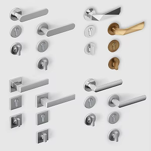 Modern hardware door lock handle lock door handle 3d model